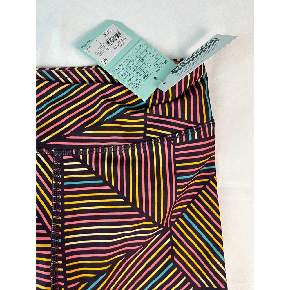 DSG Momentum Mid Rise Girls Shorts Size L (14) Geometric Lined‎ Pattern
